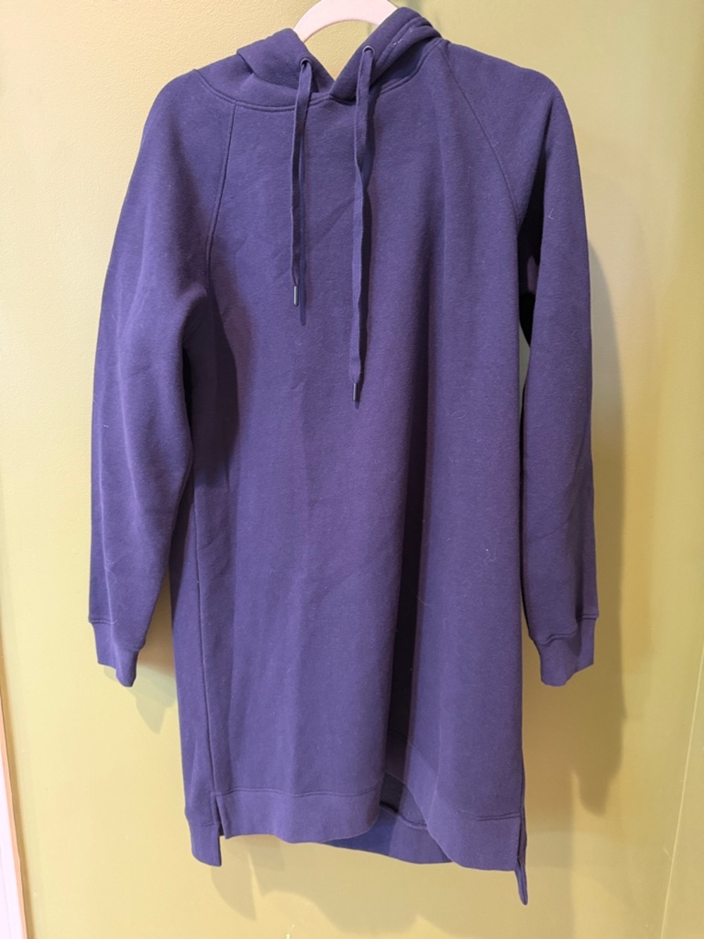 Askya Women’s Hooded Long Pullover Sweatshirt Dress - Navy/Marine, NWT